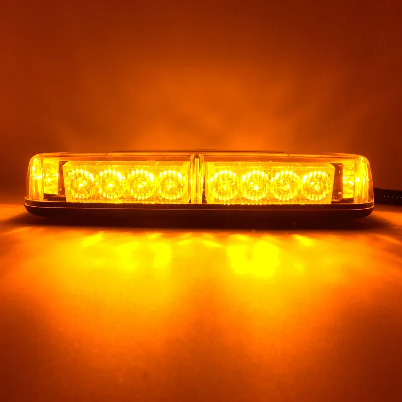12V 24V Лед Led Диодна Мощна Аварийна Сигнална Лампа Буркан с Магнит 15 режима Оранжево Стъкло За Пътна Помощ Платформа Снегорин и др. - 6