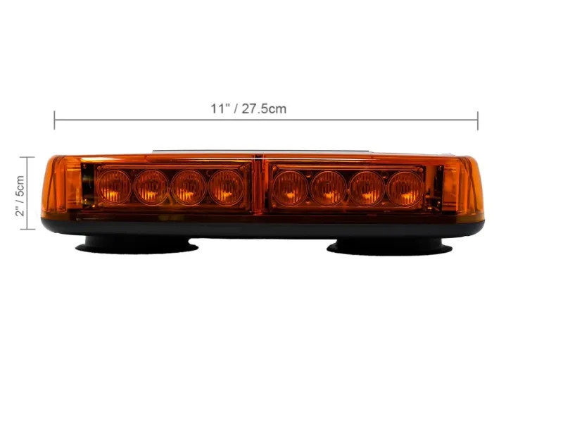 12V 24V Лед Led Диодна Мощна Аварийна Сигнална Лампа Буркан с Магнит 15 режима Оранжево Стъкло За Пътна Помощ Платформа Снегорин и др. - 9