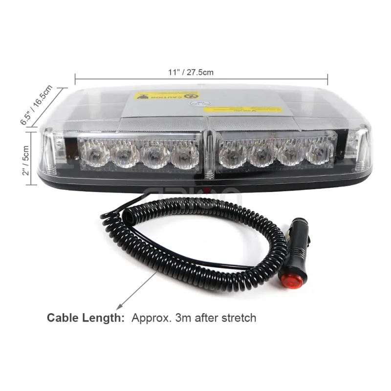 12V 24V Лед Led Диодна Мощна Аварийна Сигнална Лампа Буркан с Магнит 15 режима Бяло Стъкло За Пътна Помощ Платформа Снегорин и др. - 1