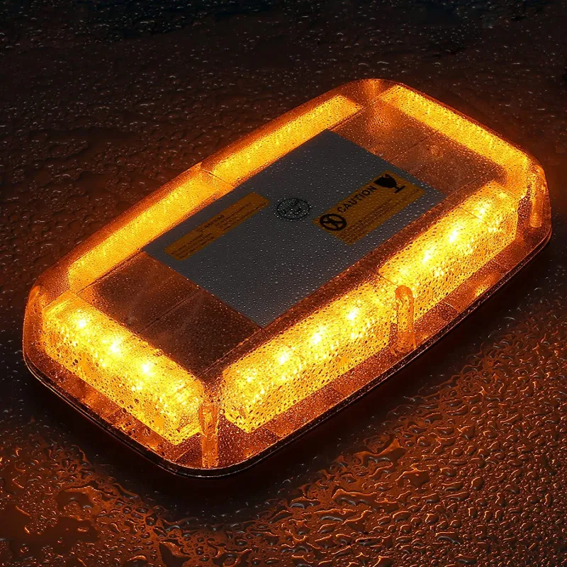 12V 24V Лед Led Диодна Мощна Аварийна Сигнална Лампа Буркан с Магнит 15 режима Бяло Стъкло За Пътна Помощ Платформа Снегорин и др. - 10