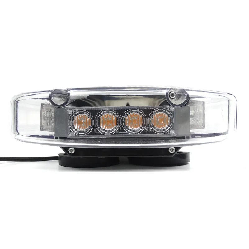55 см 40 LED ЛЕД мощна аварийна диодна сигнална лампа блиц с магнити 12-24V 10 режима на работа жълта оранжева светлина E-Mark Е9 за пътна помощ платформа снегорин багер и др. - 8