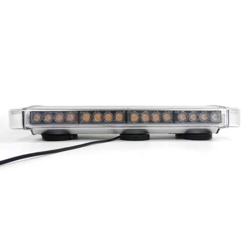 55 см 40 LED ЛЕД мощна аварийна диодна сигнална лампа блиц с магнити 12-24V 10 режима на работа жълта оранжева светлина E-Mark Е9 за пътна помощ платформа снегорин багер и др. - 9