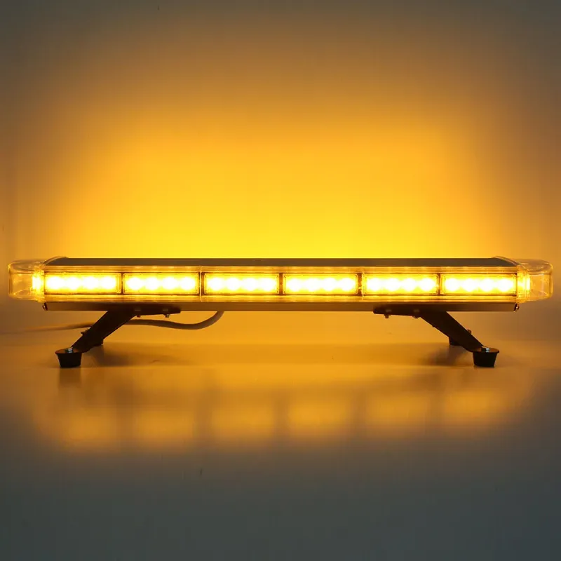 76.2 см 56 LED ЛЕД мощна аварийна диодна сигнална лампа блиц 12-24V 15 режима на работа жълта оранжева светлина E-Mark Е9 за пътна помощ платформа снегорин багер и др. - 5