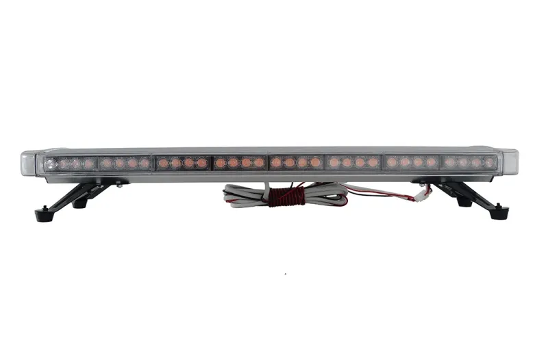 96.5 см 72 LED ЛЕД 72W мощна аварийна диодна сигнална лампа блиц 12-24V 15 режима на работа жълта оранжева светлина E-Mark Е9 за пътна помощ платформа снегорин багер и др. - 1