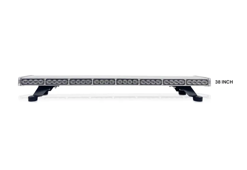 96.5 см 72 LED ЛЕД 72W мощна аварийна диодна сигнална лампа блиц 12-24V 15 режима на работа жълта оранжева светлина E-Mark Е9 за пътна помощ платформа снегорин багер и др. - 4