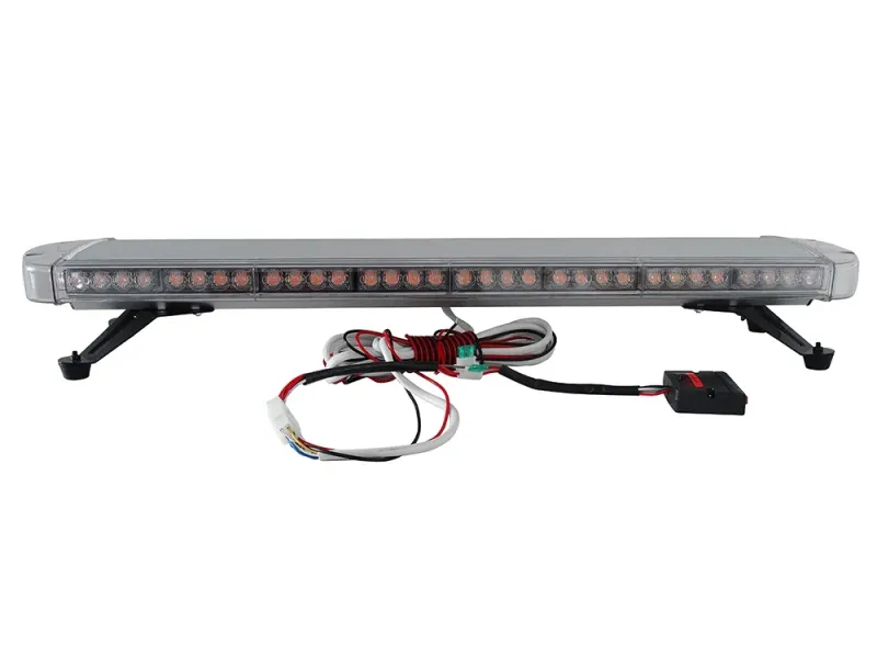 96.5 см 72 LED ЛЕД 72W мощна аварийна диодна сигнална лампа блиц 12-24V 15 режима на работа жълта оранжева светлина E-Mark Е9 за пътна помощ платформа снегорин багер и др. - 8
