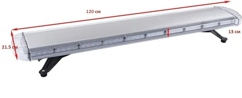 120 см 88 LED ЛЕД 88W мощна аварийна диодна сигнална лампа блиц 12-24V 15 режима на работа жълта оранжева светлина E-Mark Е9 за пътна помощ платформа снегорин багер и др. - 2