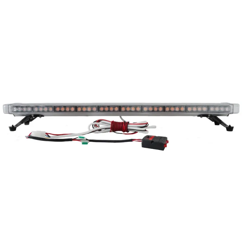 120 см 88 LED ЛЕД 88W мощна аварийна диодна сигнална лампа блиц 12-24V 15 режима на работа жълта оранжева светлина E-Mark Е9 за пътна помощ платформа снегорин багер и др. - 6