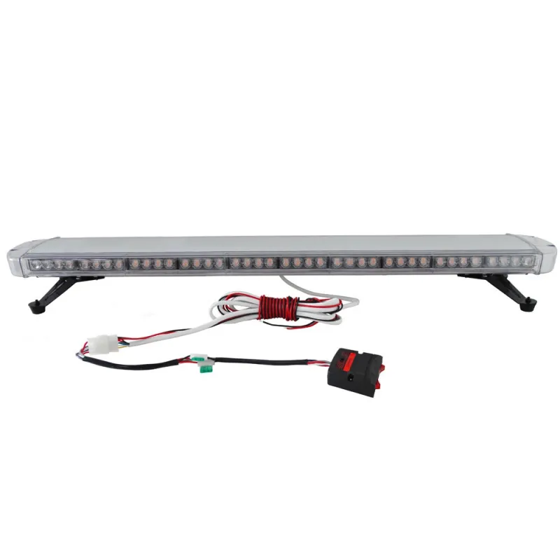 120 см 88 LED ЛЕД 88W мощна аварийна диодна сигнална лампа блиц 12-24V 15 режима на работа жълта оранжева светлина E-Mark Е9 за пътна помощ платформа снегорин багер и др. - 9
