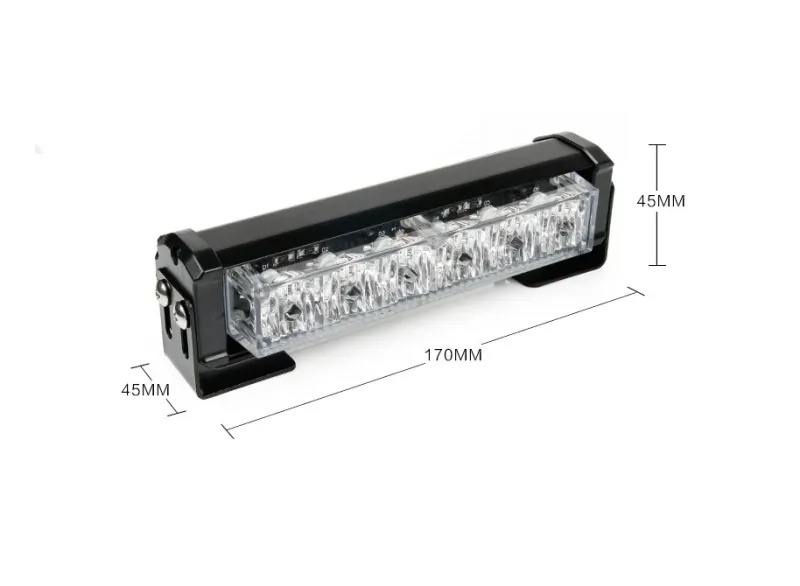 Комплект 2 Броя по 17 cm Сигнална Аварийна Блиц Маяк Led Бар Лампа За Пътна Помощ Платформа 12V-24V 14 режима - 3
