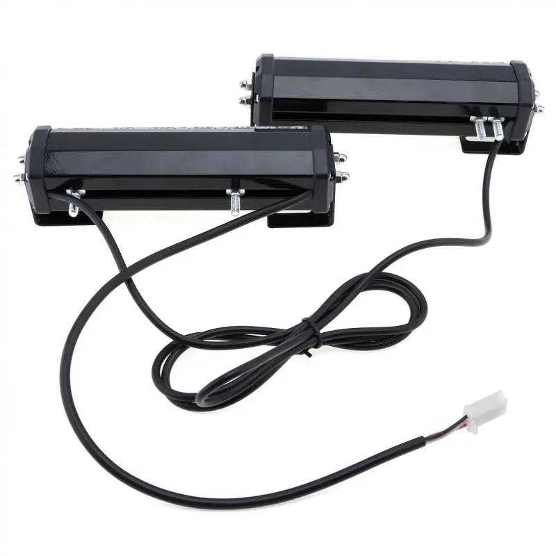 Комплект 2 Броя по 17 cm Сигнална Аварийна Блиц Маяк Led Бар Лампа За Пътна Помощ Платформа 12V-24V 14 режима - 9
