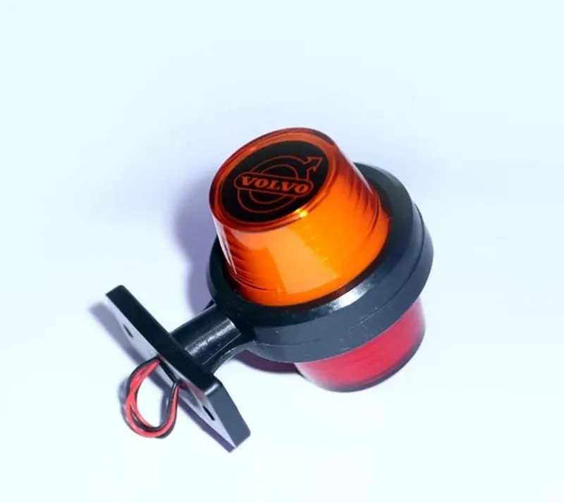 1 брой LED ЛЕД страничен габарит рогче 12 -24V оранжево - червено “old school” Неон Ефект с лого Vol - 0