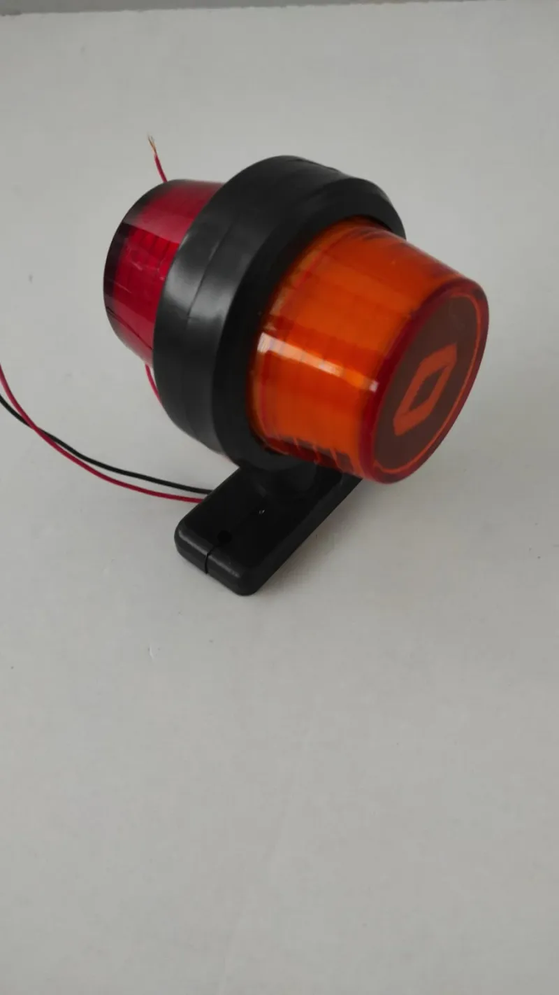 1 брой LED ЛЕД страничен габарит рогче 12 -24V оранжево - червено “old school” Неон Ефект с лого RNT - 5