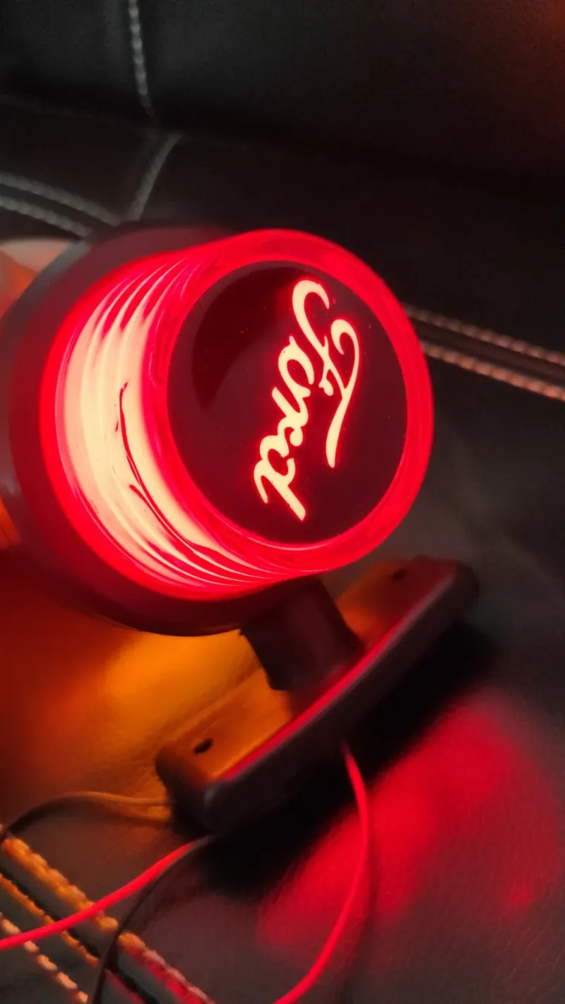 1 брой LED ЛЕД страничен габарит рогче 12 -24V оранжево - червено “old school” Неон Ефект с лого FD - 2