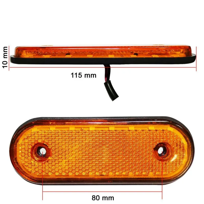 LED Габарит Със Стойка, Червен или Жълт Цвят, Маркер, 20 Диода, 12V - 24V - 9