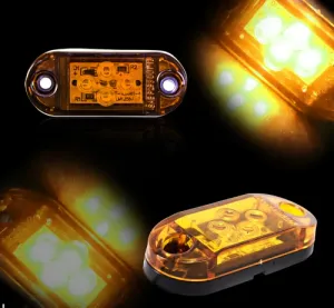 Жълт LED Габарит, Маркер, 4 SMD Диода - 12V