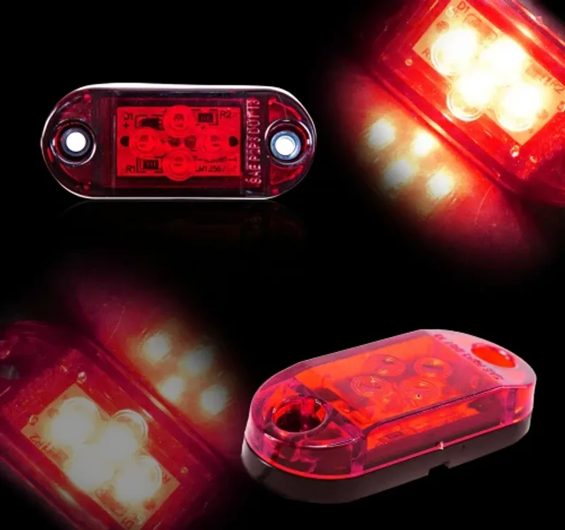 Червен LED Габарит, Маркер, 4 SMD Диода - 12V - 0