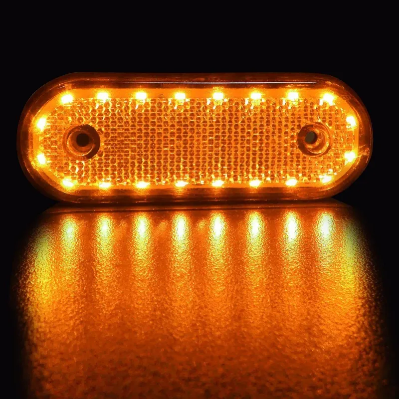 LED Габарит, Маркер, Токос - Бял, Червен, Жълт, 20 Диода - 12V - 24V - за камион бус, ван, каравана, платформа, кемпер - 1