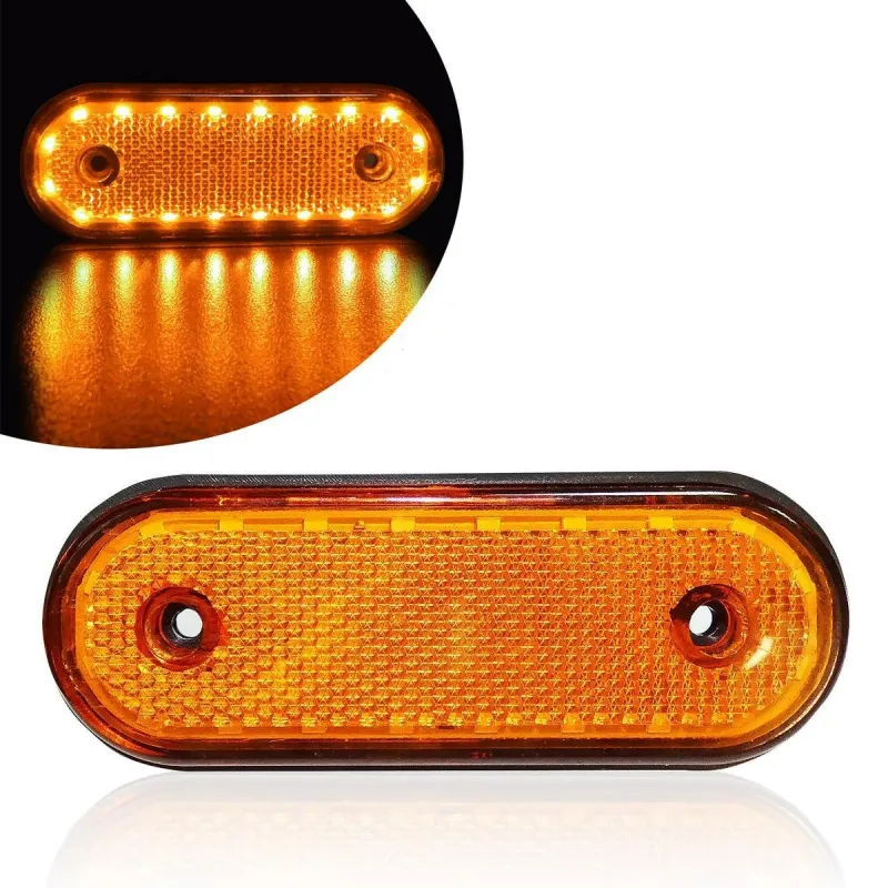 LED Габарит, Маркер, Токос - Бял, Червен, Жълт, 20 Диода - 12V - 24V - за камион бус, ван, каравана, платформа, кемпер - 14