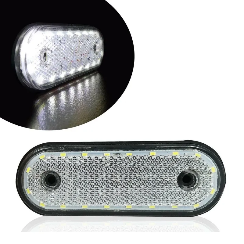LED Габарит, Маркер, Токос - Бял, Червен, Жълт, 20 Диода - 12V - 24V - за камион бус, ван, каравана, платформа, кемпер - 8