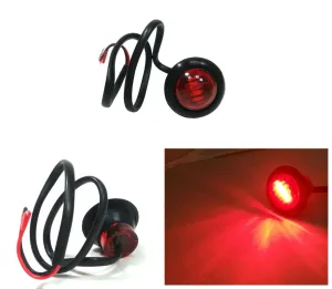 Червен LED Габарит, Тип Копче, Маркер, Токос - 12V
