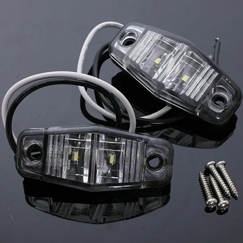 1 брой Бял LED Маркер, габарит, токос, 12 диода - 24V - за камион, ремарке, каравана, платформа - 5