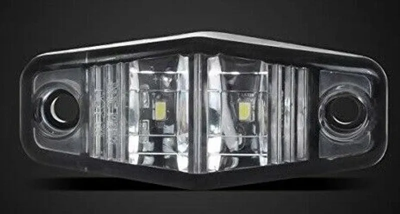 1 брой Бял LED Маркер, габарит, токос, 12 диода - 24V - за камион, ремарке, каравана, платформа - 0