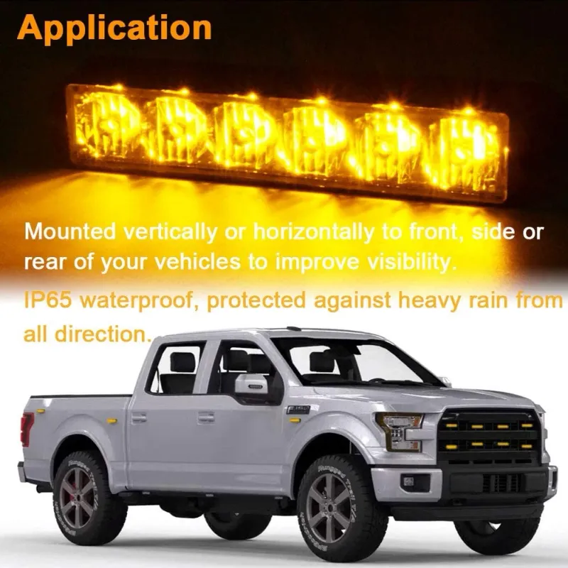 Комплект 2 Броя С Конектор 6 LED Диода 17cm Сигнална Аварийна Блиц Маяк Led Бар Лампа Пътна Помощ Платформа - 1