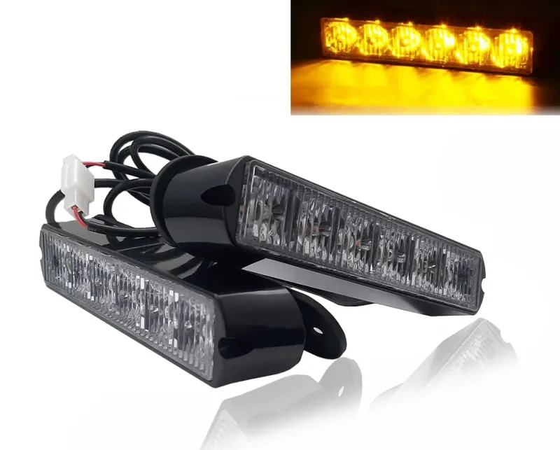Комплект 2 Броя С Конектор 6 LED Диода 17cm Сигнална Аварийна Блиц Маяк Led Бар Лампа Пътна Помощ Платформа - 2