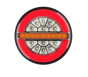LED Лед Диоден Стоп Тип Хамбургер Неон Ефект с динамичен бягащ мигач Ø13cm 12V-24V За Камион, Ремарке, Бус , Каравана, Кемпер,Ван с 3 функции