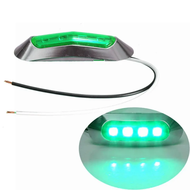LED Габарит, Маркер, 5 цвята, 4 диода, Хромирана рамка - 12-24V - за автомобил, бус, камион, ремарке и др. - 3