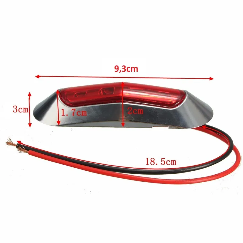 LED Габарит, Маркер, 5 цвята, 4 диода, Хромирана рамка - 12-24V - за автомобил, бус, камион, ремарке и др. - 4