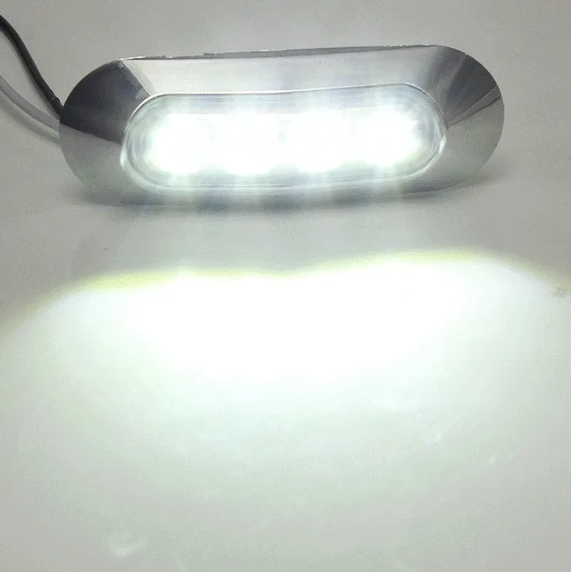 LED Габарит, Маркер, 5 цвята, 4 диода, Хромирана рамка - 12-24V - за автомобил, бус, камион, ремарке и др. - 10