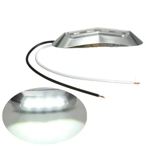 Бял LED Габарит, Маркер, 4 диода, Хромирана рамка - 24V