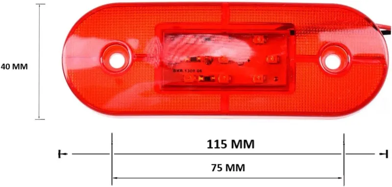 24V ЛЕД LED Червен диоден маркер габарит токос със 9 светодиода за камион ремарке бус ван каравана платформа и др. - 2
