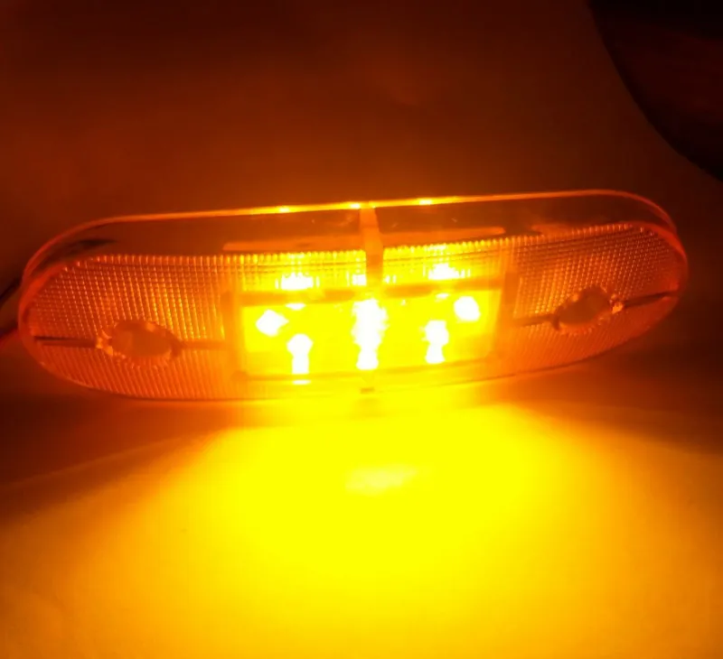 12V ЛЕД LED Оранжев Жълт Диоден Маркер Габарит Токос със 9 светодиода за камион ремарке бус ван каравана платформа - 2