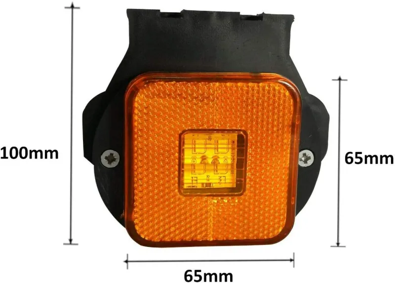 1 брой 24V LED ЛЕД Страничен Оранжев Диоден Маркер Токос Габарит Светлина За Камион Ремарке Платформа Бус Вана Каравана - 1