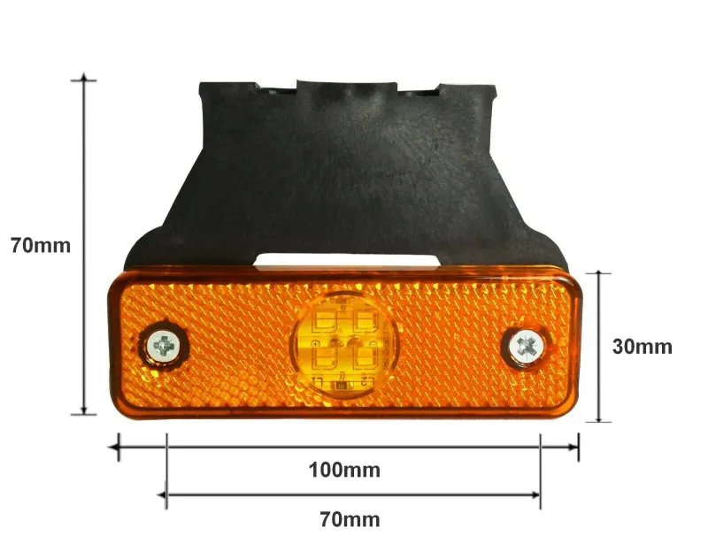 LED ЛЕД Светодиоден Оранжев Габарит Със Стойка, Маркер, Водоустойчив, 24V за камион, бус, ван, пикап, ремарке, каравана, платформа - 1