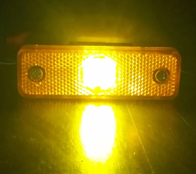 LED ЛЕД Светодиоден Оранжев Габарит Със Стойка, Маркер, Водоустойчив, 24V за камион, бус, ван, пикап, ремарке, каравана, платформа - 4