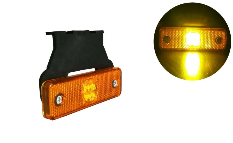 LED ЛЕД Светодиоден Оранжев Габарит Със Стойка, Маркер, Водоустойчив, 24V за камион, бус, ван, пикап, ремарке, каравана, платформа - 0