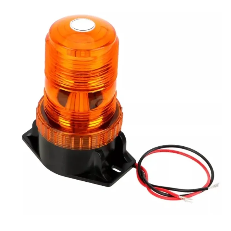 LED Лед Сигнална Аварийна Лампа Маяк Буркан 130mm x 74mm, 12V - 24V, 30 SMD Диода За Трактор, Електрокар, Мотокар, Селскостопански Машини и др. - 12