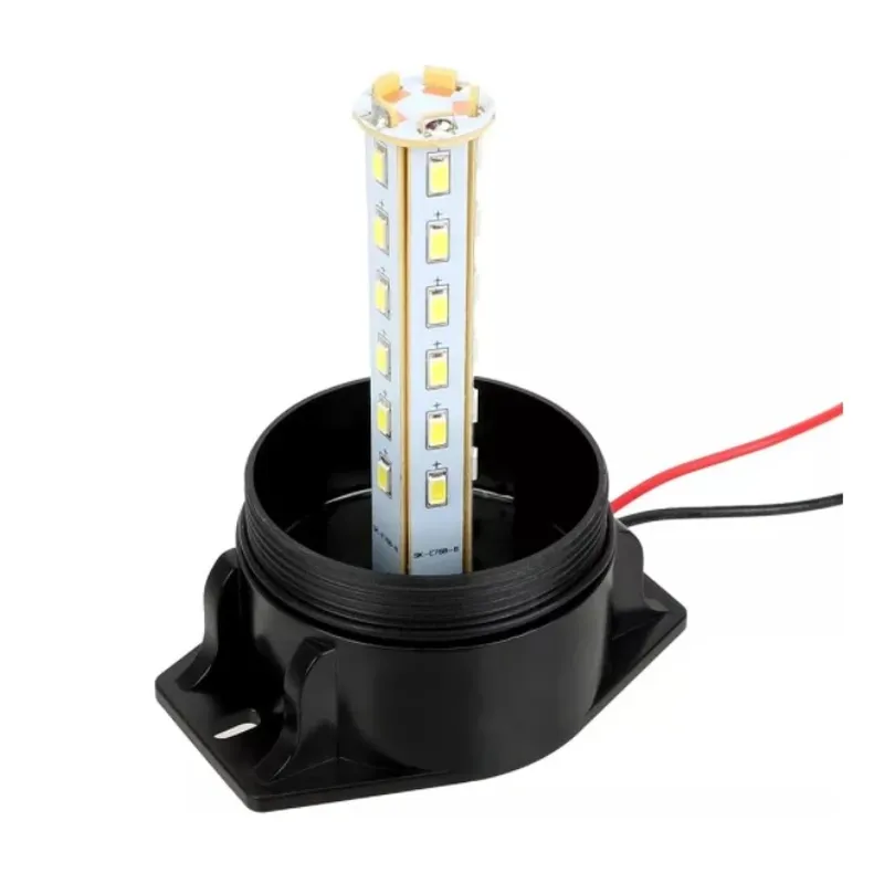 LED Лед Сигнална Аварийна Лампа Маяк Буркан 130mm x 74mm, 12V - 24V, 30 SMD Диода За Трактор, Електрокар, Мотокар, Селскостопански Машини и др. - 14