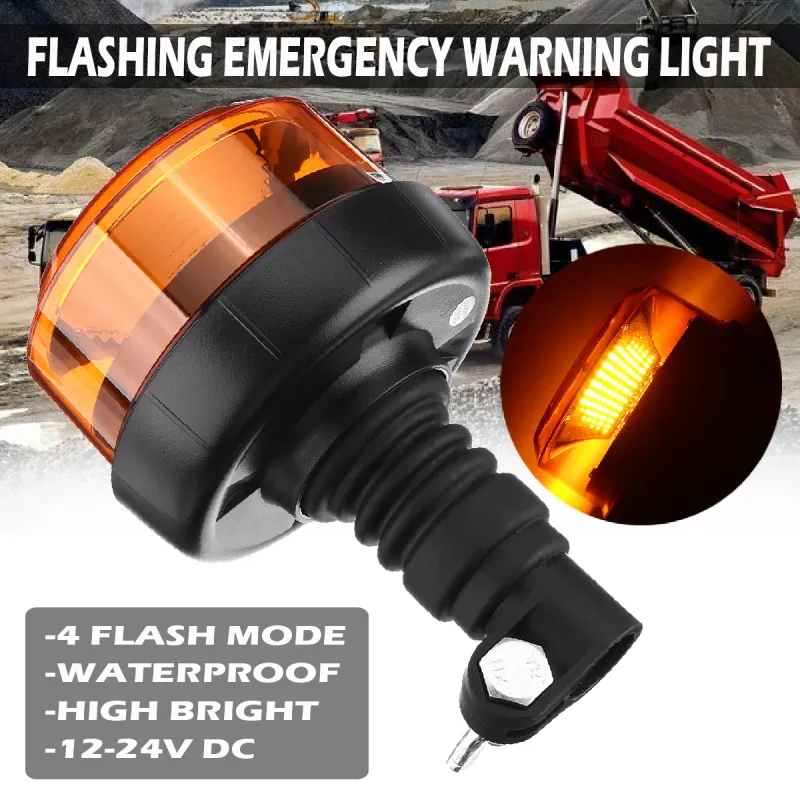 LED Лед Диодна Аварийна Сигнална Лампа Маяк Буркан 12/24V , Блиц, Slim, E-Mark, 12 SMD - 8