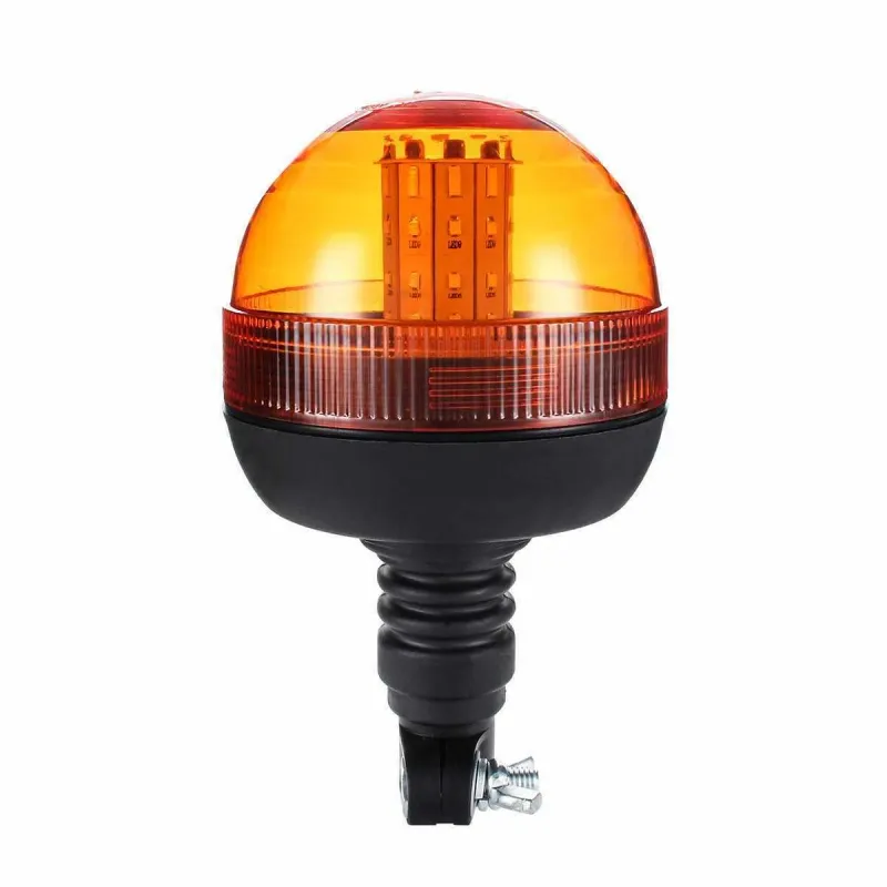 LED ЛЕД Аварийна, Сигнална Лампа, 40 Диода, 3 Режима На Светлина, Маяк, Буркан, Оранжева, Жълта, 12V - 24V, Е-Mark E9 - 2