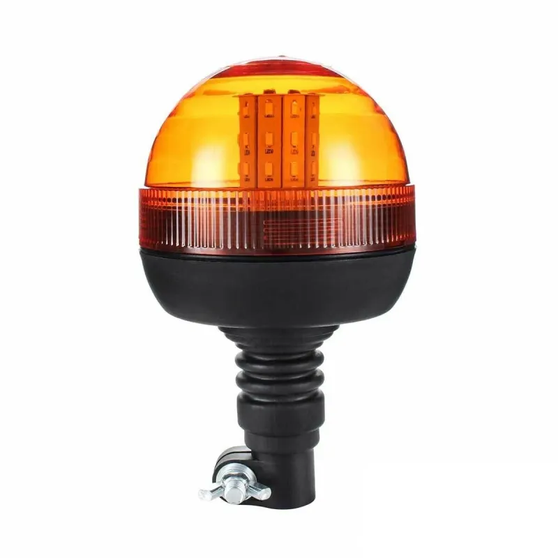 LED ЛЕД Аварийна, Сигнална Лампа, 40 Диода, 3 Режима На Светлина, Маяк, Буркан, Оранжева, Жълта, 12V - 24V, Е-Mark E9 - 0
