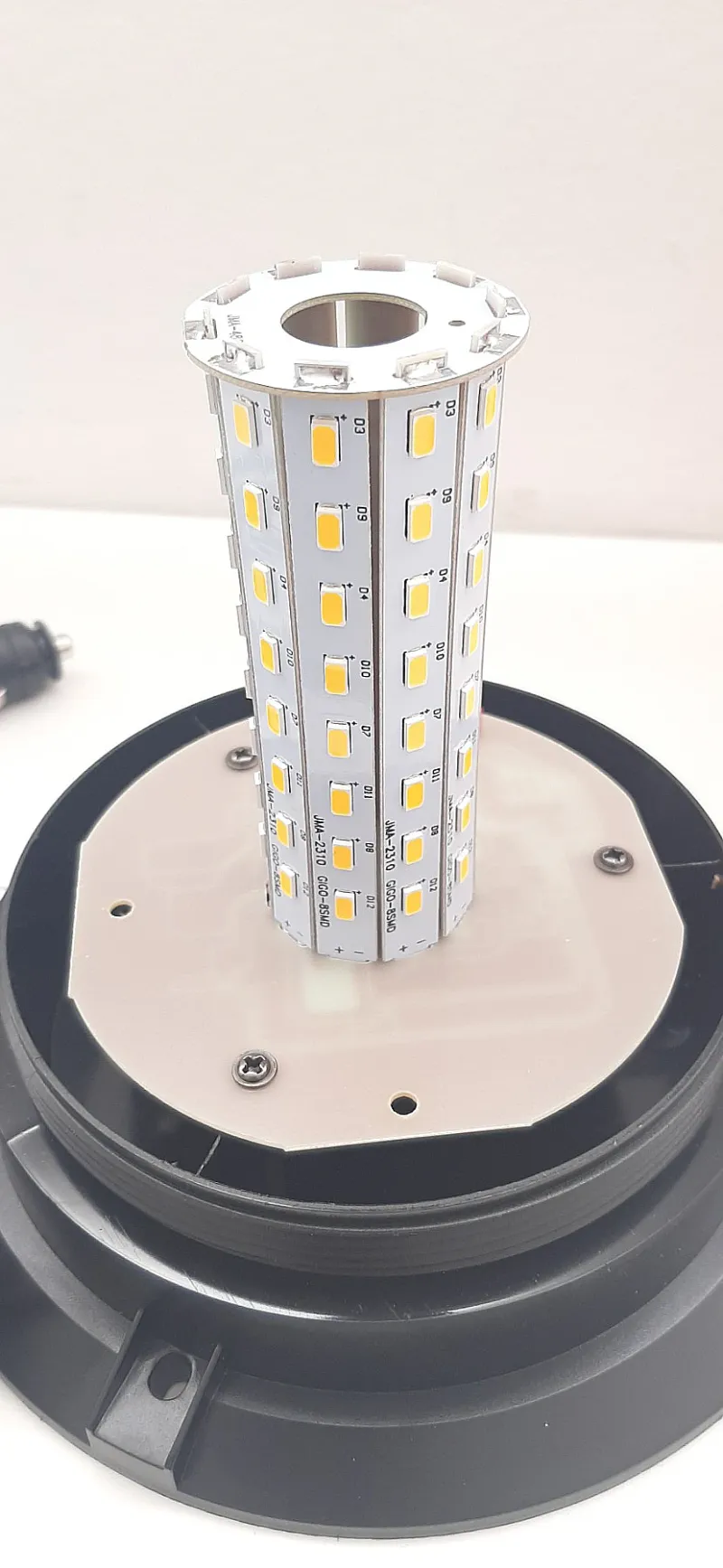 80 LED Лед Сигнална Лампа XL 17cm Аварийна Маяк Буркан 12V 24V С Болтово Захващане - 1