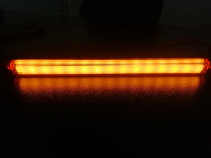 1 брой LED ЛЕД Светодиоден Габарит Маркер с Неон Ефект Жълт Оранжев 12V-24V 24 см - 4