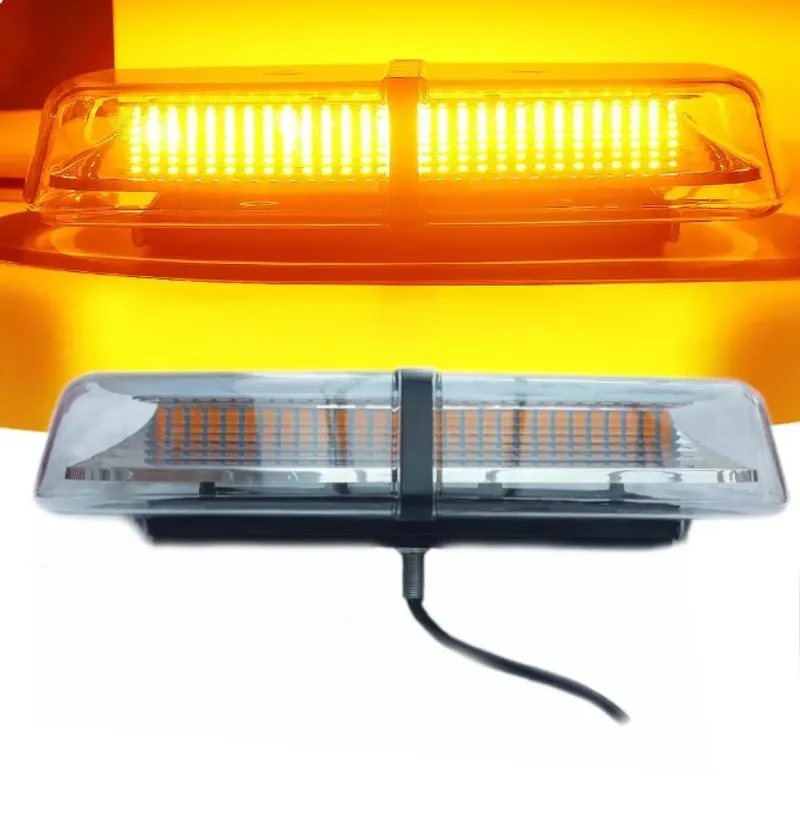 12V 24V Лед Led Аварийна Сигнална Лампа Маяк Буркан 72 Диода с 8 режима бяло стъкло с болтово захващане За Пътна Помощ Платформа Снегорин и др. - 0