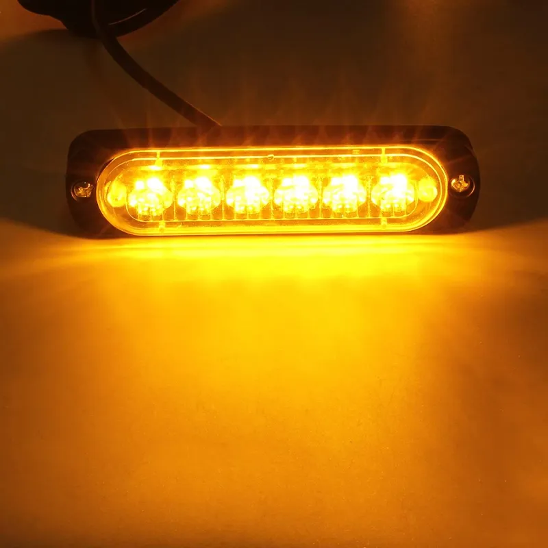 6 Led Аварийна Лампа, Жълта Блиц Светлина, Мигаща, 4 Броя с Контролер, 8 Режима На Работа, 12V - 3