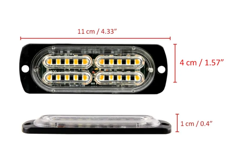 20 LED Аварийна Лампа За Пътна Помощ , Жълта Блиц Мигаща Светлина 12V 24V - 1